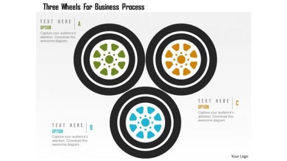 Business Diagram Three Wheels For Business Process Presentation Template