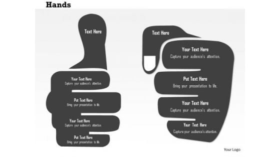 Business Diagram Thumb Up And Down Position For Success Presentation Template