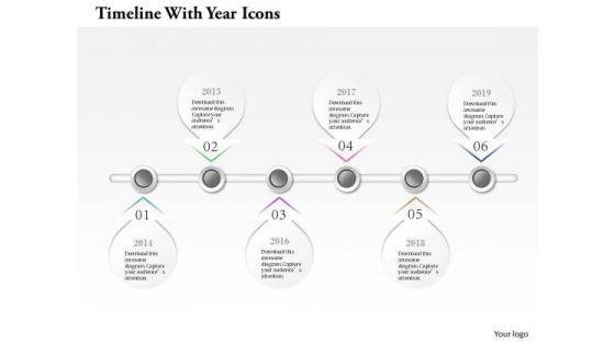 Business Diagram Timeline With Year Icons Info Graphic Presentation Template