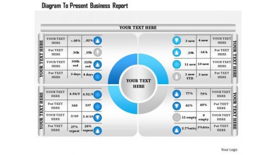 Business Diagram To Present Business Report Presentation Template