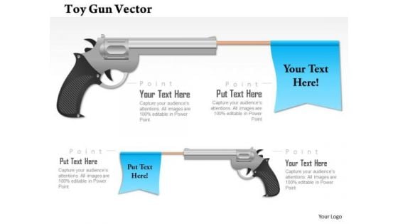 Business Diagram Toy Gun With Flags For Data Representation Presentation Template