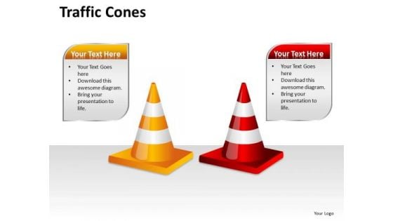 Business Diagram Traffic Cones Business Framework Model