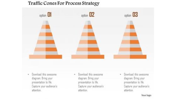 Business Diagram Traffic Cones For Process Strategy Presentation Template