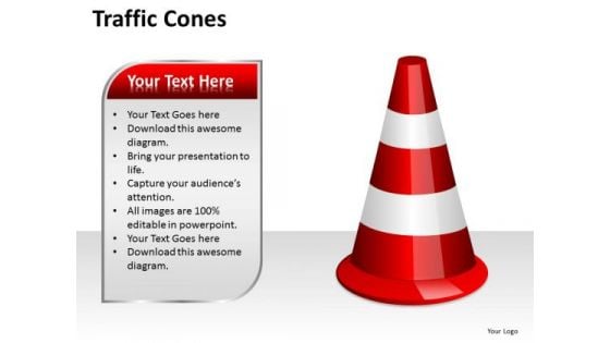 Business Diagram Traffic Cones Strategic Management