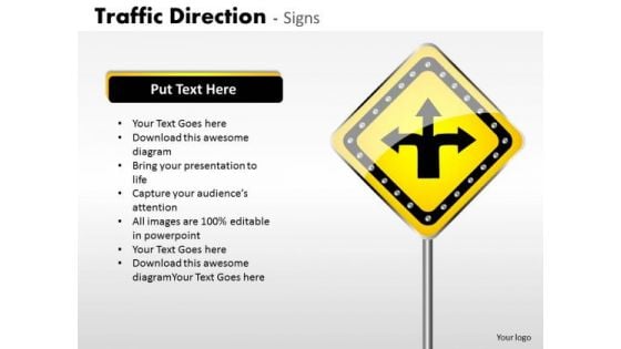 Business Diagram Traffic Direction Signs Strategic Management