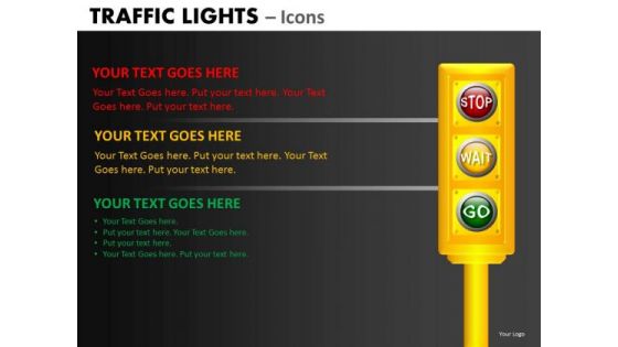 Business Diagram Traffic Lights Icons Business Framework Model