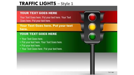 Business Diagram Traffic Lights Strategic Management