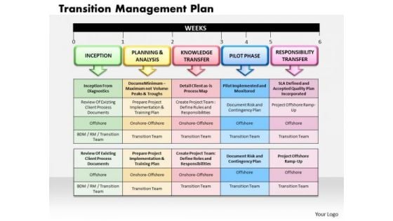 Business Diagram Transition Management Plan PowerPoint Ppt Presentation