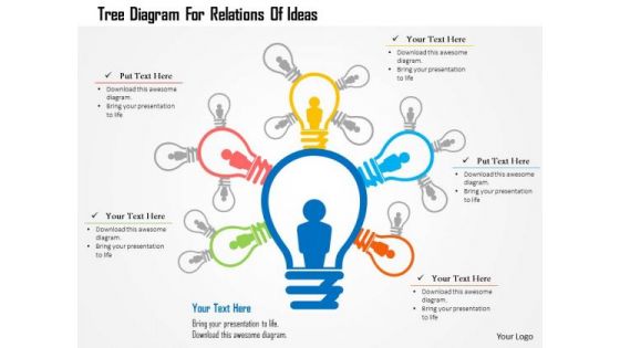 Business Diagram Tree Diagram For Relations Of Ideas Presentation Template