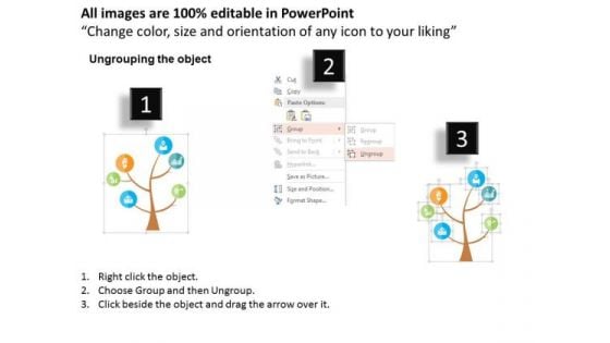 Business Diagram Tree With Business Icons Presentation Template