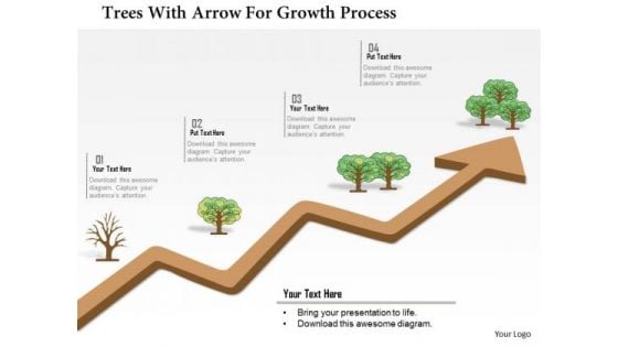 Business Diagram Trees With Arrow For Growth Process Presentation Template