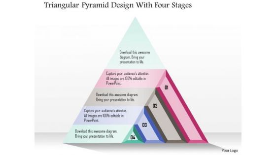 Business Diagram Triangular Pyramid Design With Four Stages Presentation Template