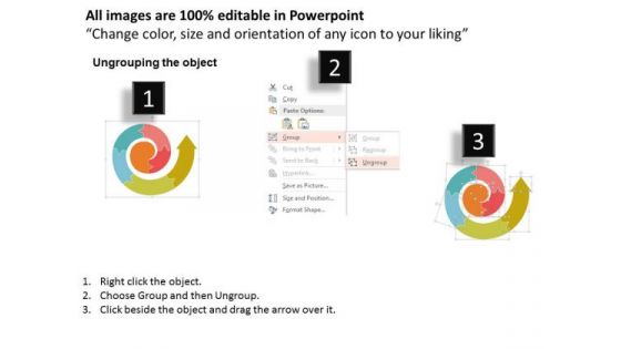 Business Diagram Twisted Arrow With Icons For Strategic Planners Presentation Template