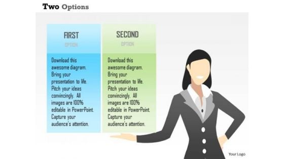 Business Diagram Two Options Info Graphic Presentation Template