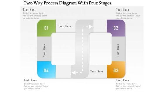 Business Diagram Two Way Process Diagram With Four Stages Presentation Template