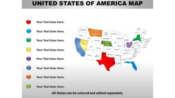 Business Diagram Usa Country Maps Business Cycle Diagram