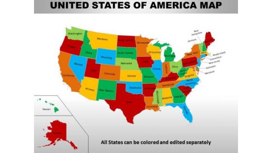 Business Diagram Usa Country Maps Business Framework Model