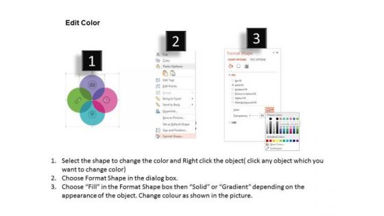 Business Diagram Venn Circles With Icons Presentation Template