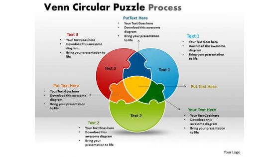 Business Diagram Venn Circular Puzzle Process Marketing Diagram