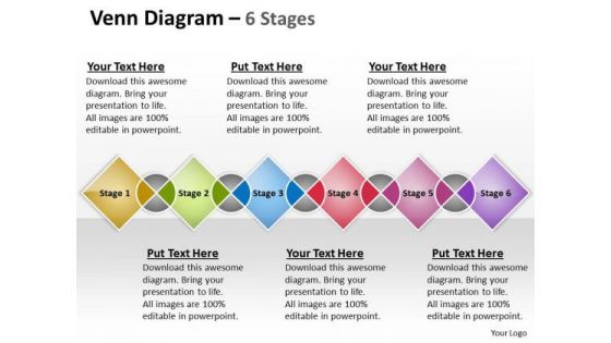 Business Diagram Venn Colorful Diagram 6 Stages Sales Diagram