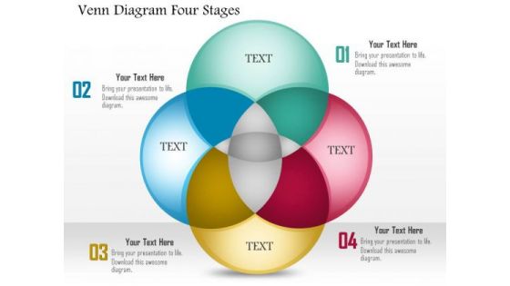 Business Diagram Venn Diagram Four Stages Presentation Template