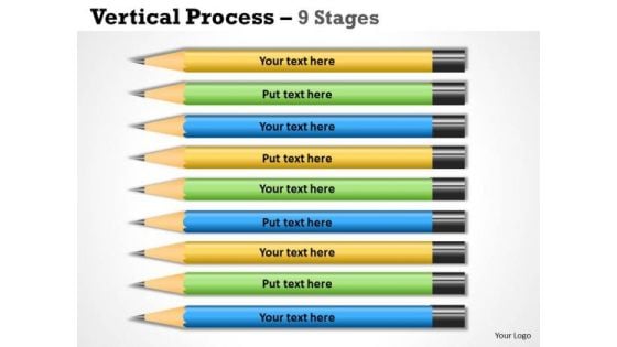 Business Diagram Vertical Process 9 Stages Consulting Diagram