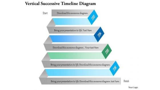 Business Diagram Vertical Successive Timeline Diagram PowerPoint Template