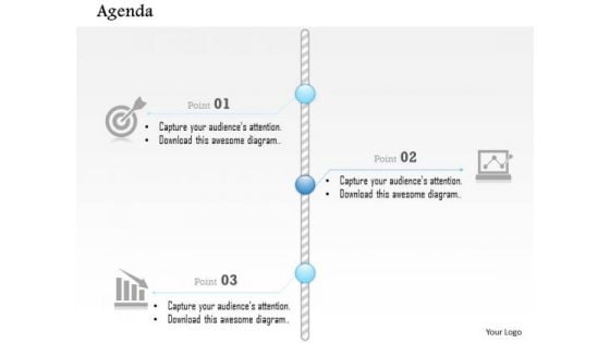 Business Diagram Vertical Three Points Timeline Agenda Presentation Template