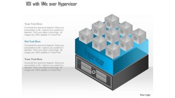 Business Diagram Virtual Desktip Infrastructure Vdi With Vms Over Hypervisor Ppt Slide