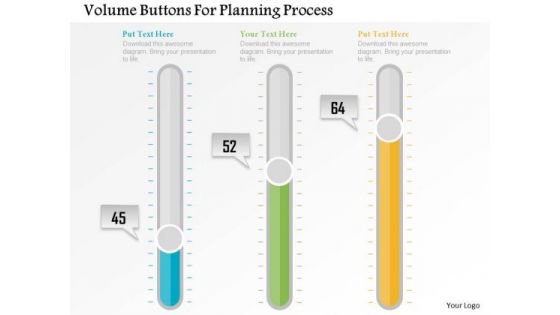 Business Diagram Volume Buttons For Planning Process Presentation Template