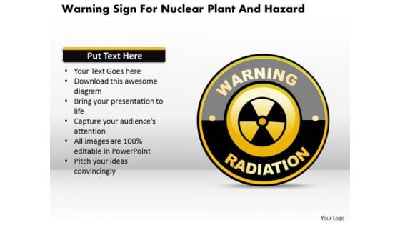 Business Diagram Warning Sign For Nuclear Plant And Hazard Presentation Template