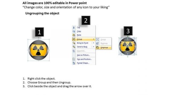 Business Diagram Warning Sign For Nuclear Power Generation Presentation Template