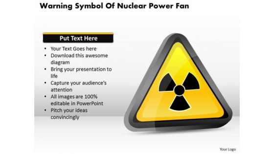 Business Diagram Warning Symbol Of Nuclear Power Fan Presentation Template