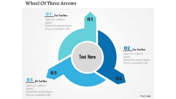 Business Diagram Wheel Of Three Arrows Presentation Template