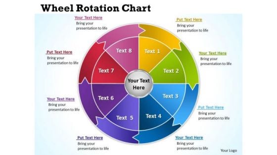 Business Diagram Wheel Rotation Chart 6 Strategic Management