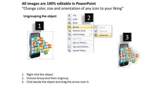 Business Diagram Wireless Mobile Iphone With Social Media Icons Coming Out Ppt Slide