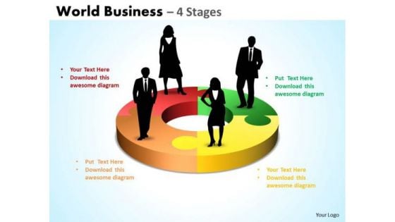 Business Diagram World Business 4 Diagram Stages Marketing Diagram