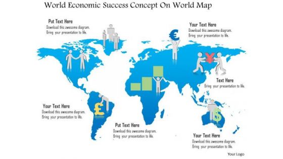 Business Diagram World Economic Success Concept On World Map Presentation Template