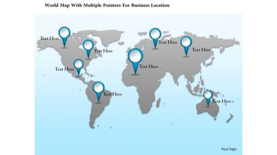 Business Diagram World Map With Multiple Pointers For Business Location Presentation Template Business Diagram World Map With Multiple Pointers For Business Location Presentation Template