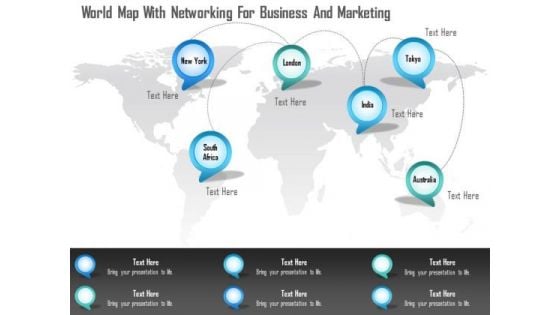 Business Diagram World Map With Networking For Business And Marketing Presentation Template