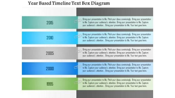 Business Diagram Year Based Timeline Text Box Diagram PowerPoint Template