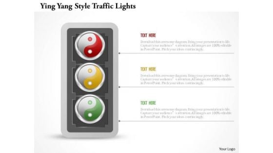 Business Diagram Ying Yang Style Traffic Lights Presentation Template