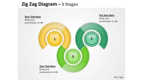 Business Diagram Zig Zag 3 Stages Marketing Diagram