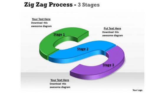 Business Diagram Zig Zag 3 Step Marketing Diagram