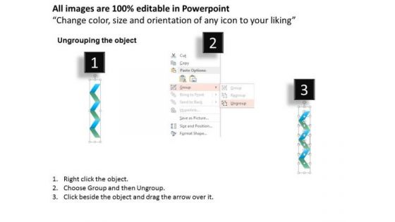 Business Diagram Zigzag Process Diagram With Six Icons Presentation Template