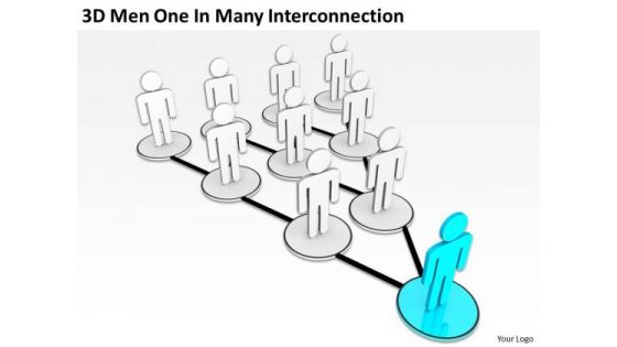 Business Diagrams 3d Men One Many Interconnection PowerPoint Slides