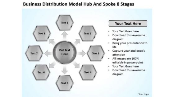 Business Distribution Model Hub And Spoke 8 Stages Ppt Plan Download PowerPoint Slides