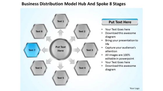 Business Distribution Model Hub And Spoke 8 Stages Ppt Plan Layouts PowerPoint Slides