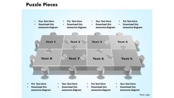 Business Editable PowerPoint Templates Business 3d Interconnected Jigsaw Puzzle Pieces Ppt Slides