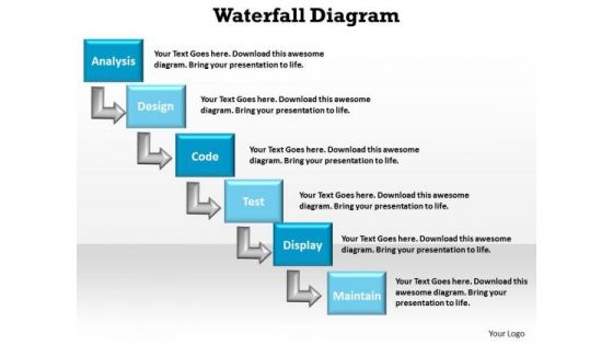 Business Editable PowerPoint Templates Business Waterfall Diagram Ppt Slides